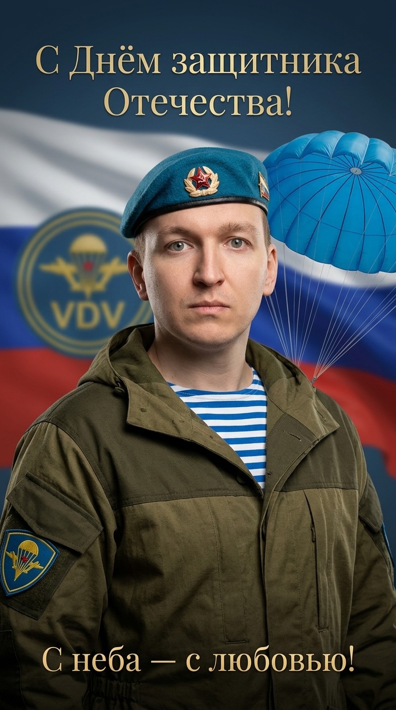 Портрет мужчины в ВДВ к 23 февраля