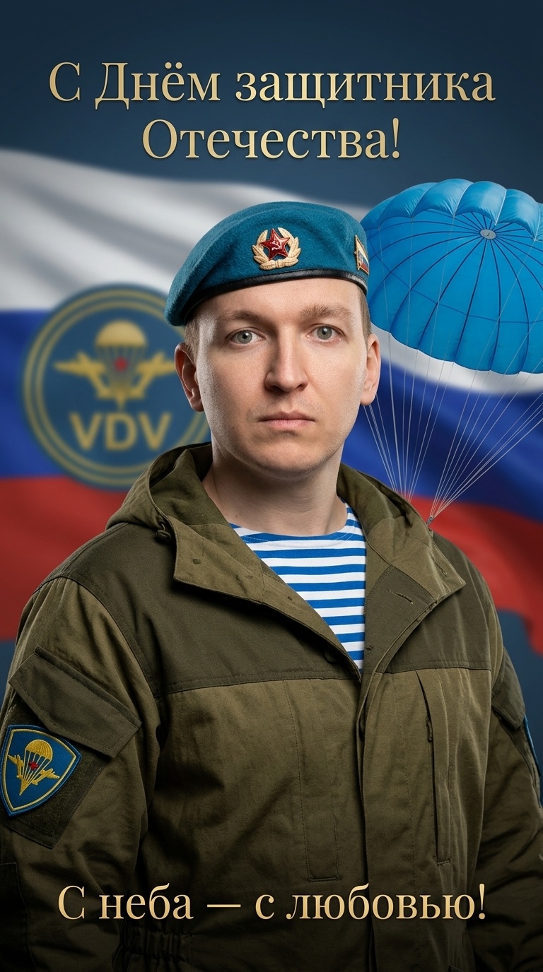 Портрет мужчины в ВДВ к 23 февраля