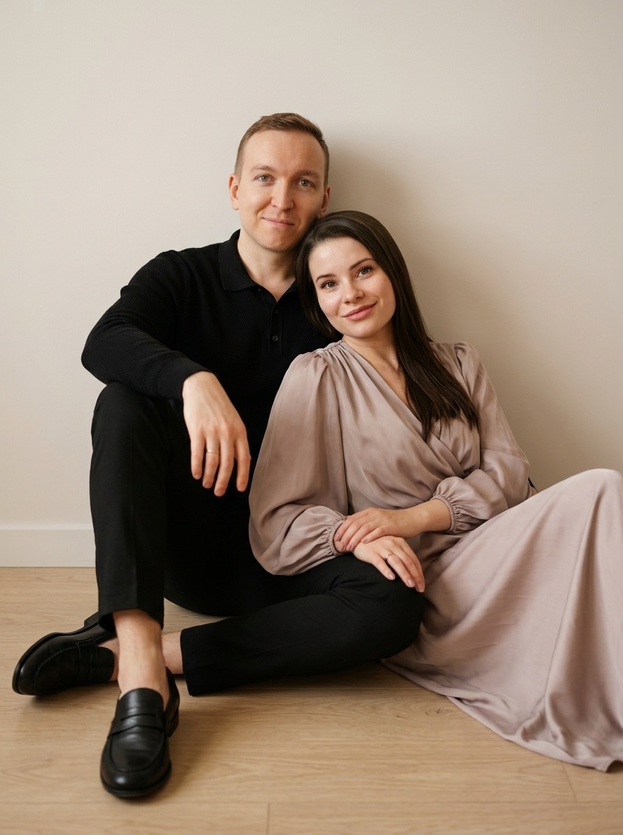 Парный lifestyle-портрет в clean editorial стиле