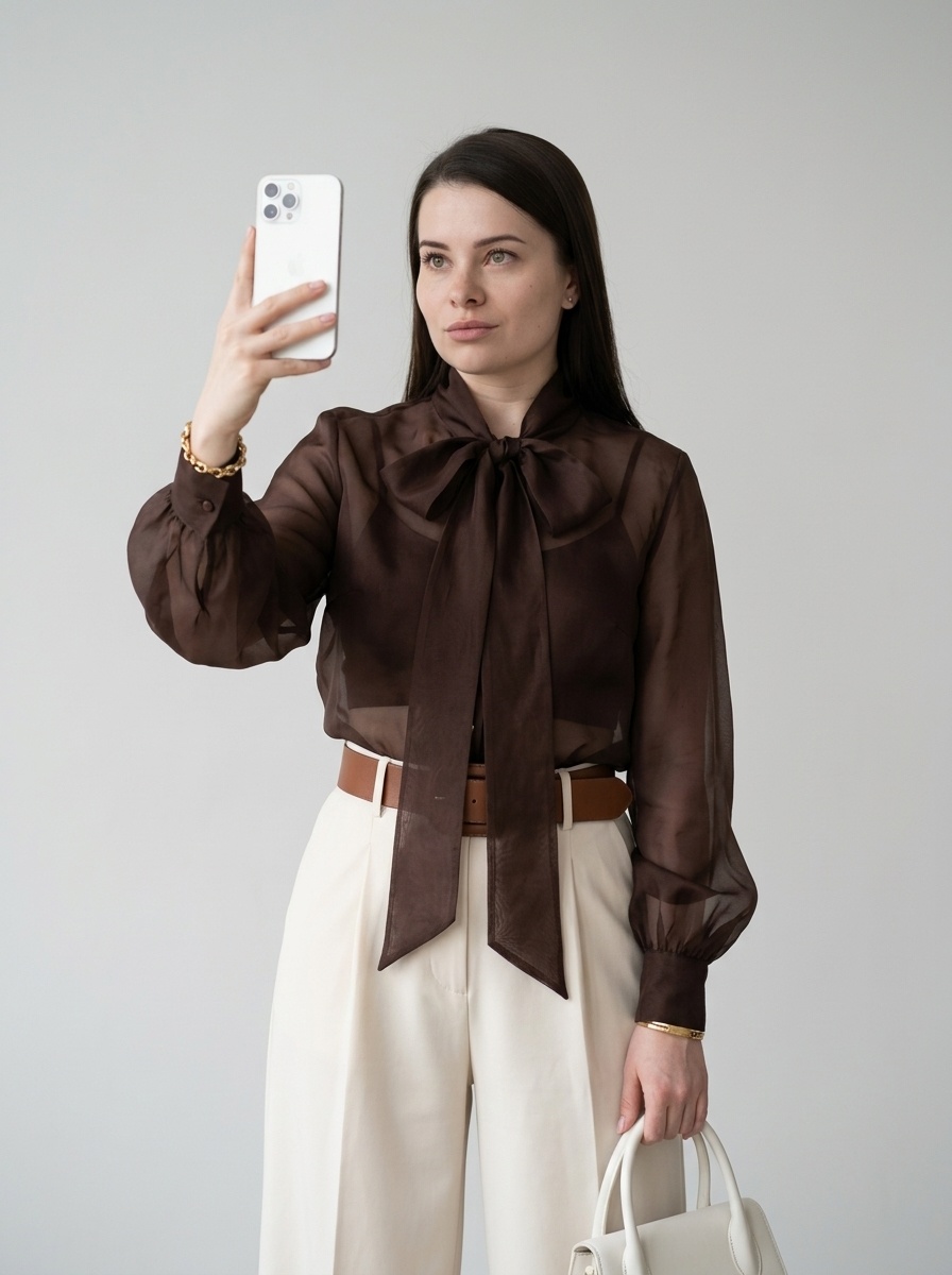 Clean luxury: селфи с белым смартфоном