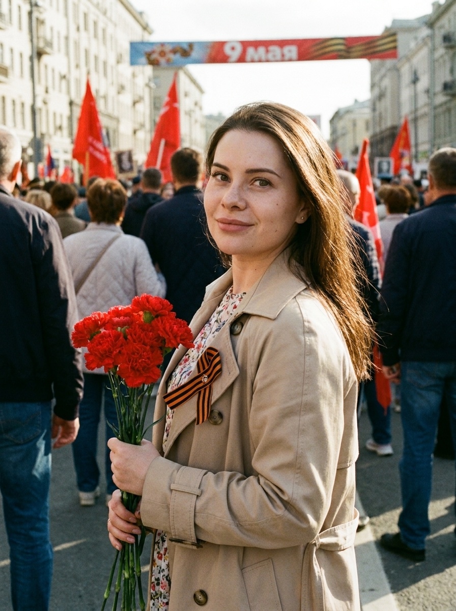 Кинематографичный женский портрет на 9 Мая