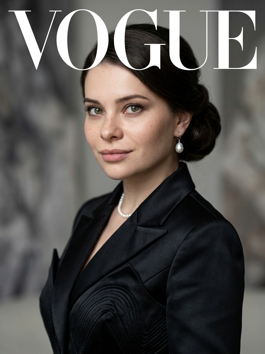 Фотореалистичная обложка Vogue с сохранением лица