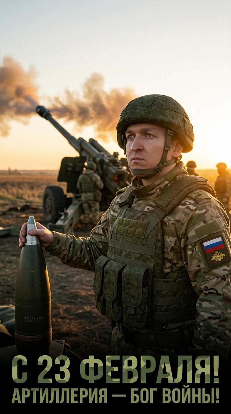 Военный портрет на артиллерийской позиции
