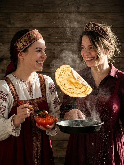 Кинематографичный fashion-портрет двух женщин с эффектом замороженного движения