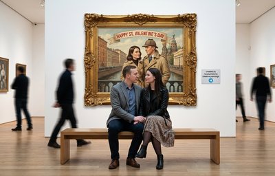 Музейная галерея с зеркальным эффектом для пары