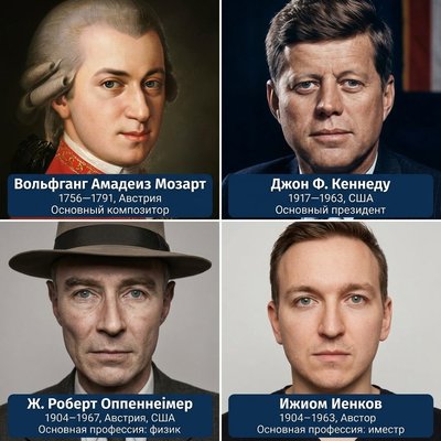 Коллаж мужских портретов по сходству лиц